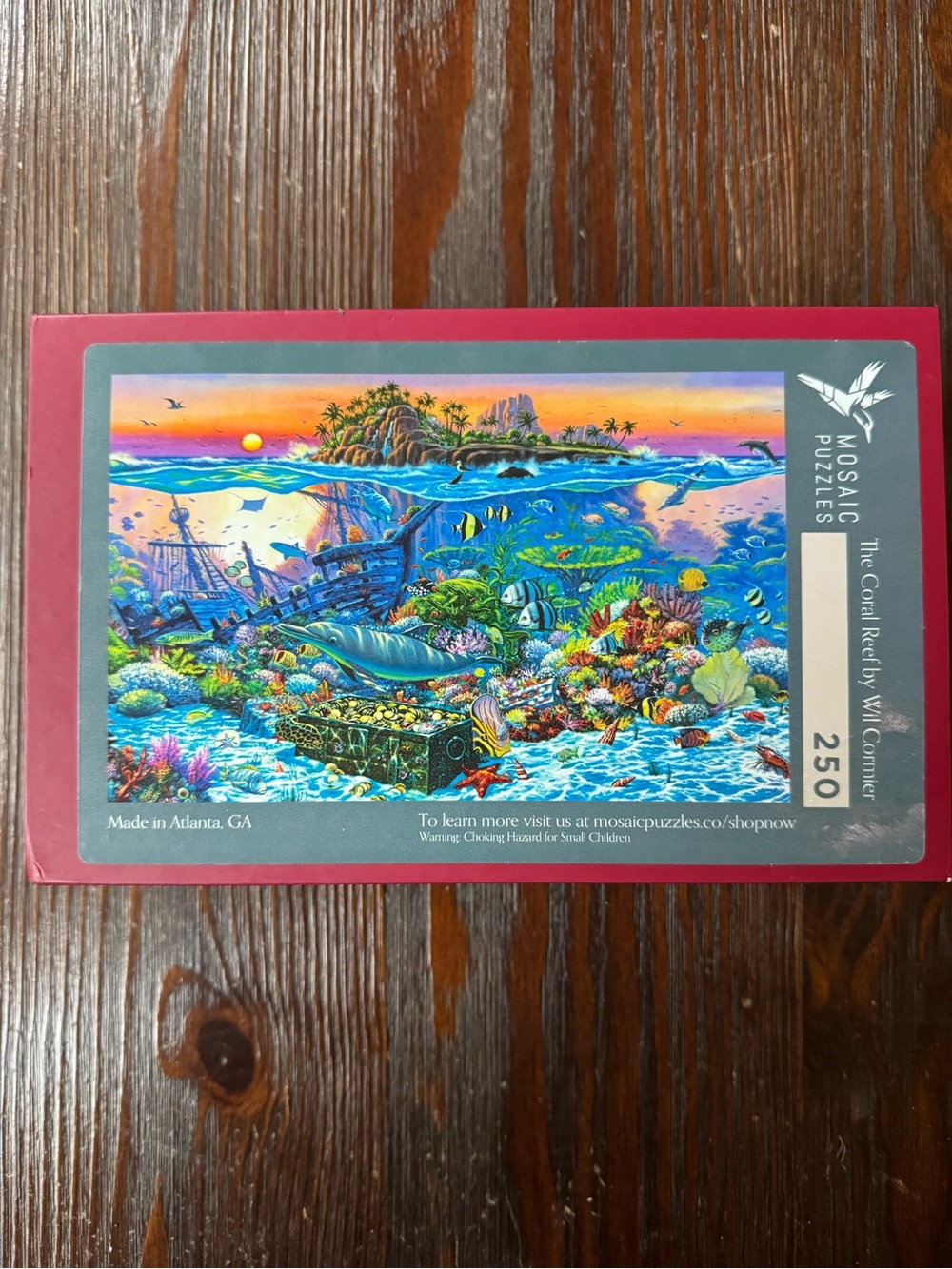 The Coral Reef Wil Cormier 250 piece puzzle wooden laser cut Mosaic Puzzles NWT